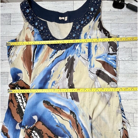 Reba Womens 10 Blue Fit N Flare Maxi Rhinestone Embellishment Dress Fairy Grunge - Picture 8 of 12